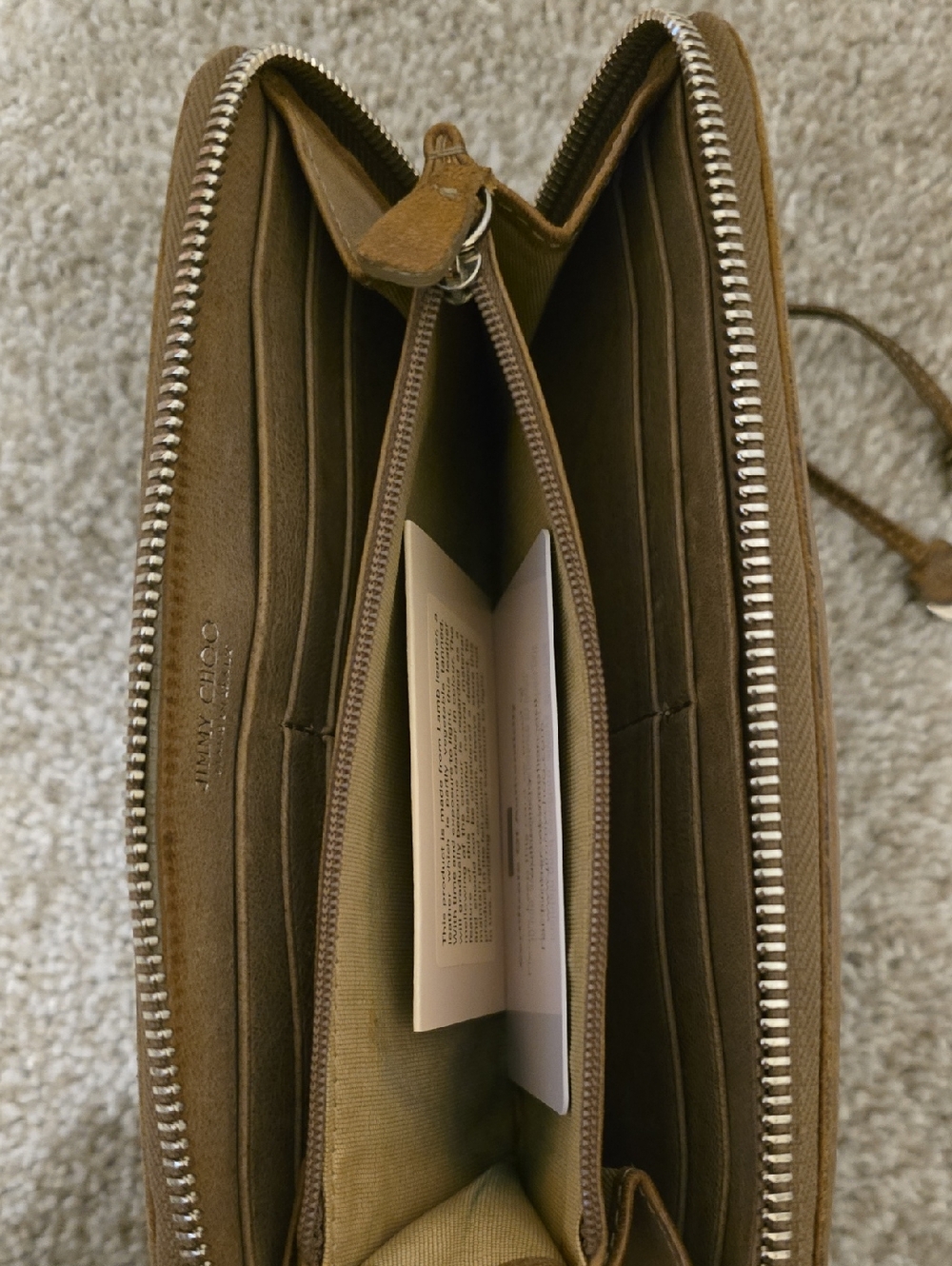 Jimmy Choo Brown Star-Studded Leather Wristlet Wallet - Picture 11 of 12